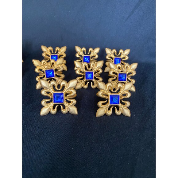 4 Gold Toned Elegant Napkin Rings - Picture 1 of 10